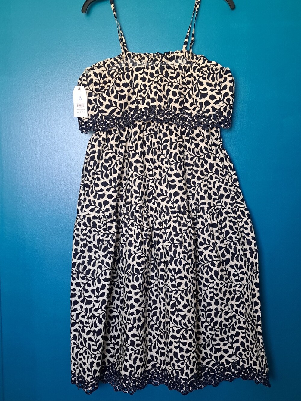 Time and Tru Navy and Cream Floral Sundress